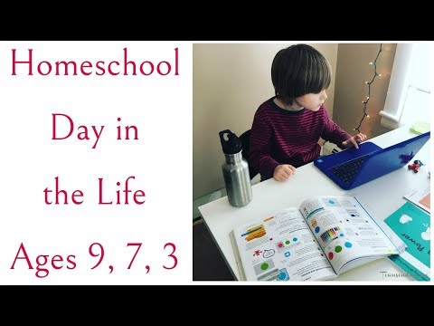 Homeschool Day in the Life with ages 9, 7, 3