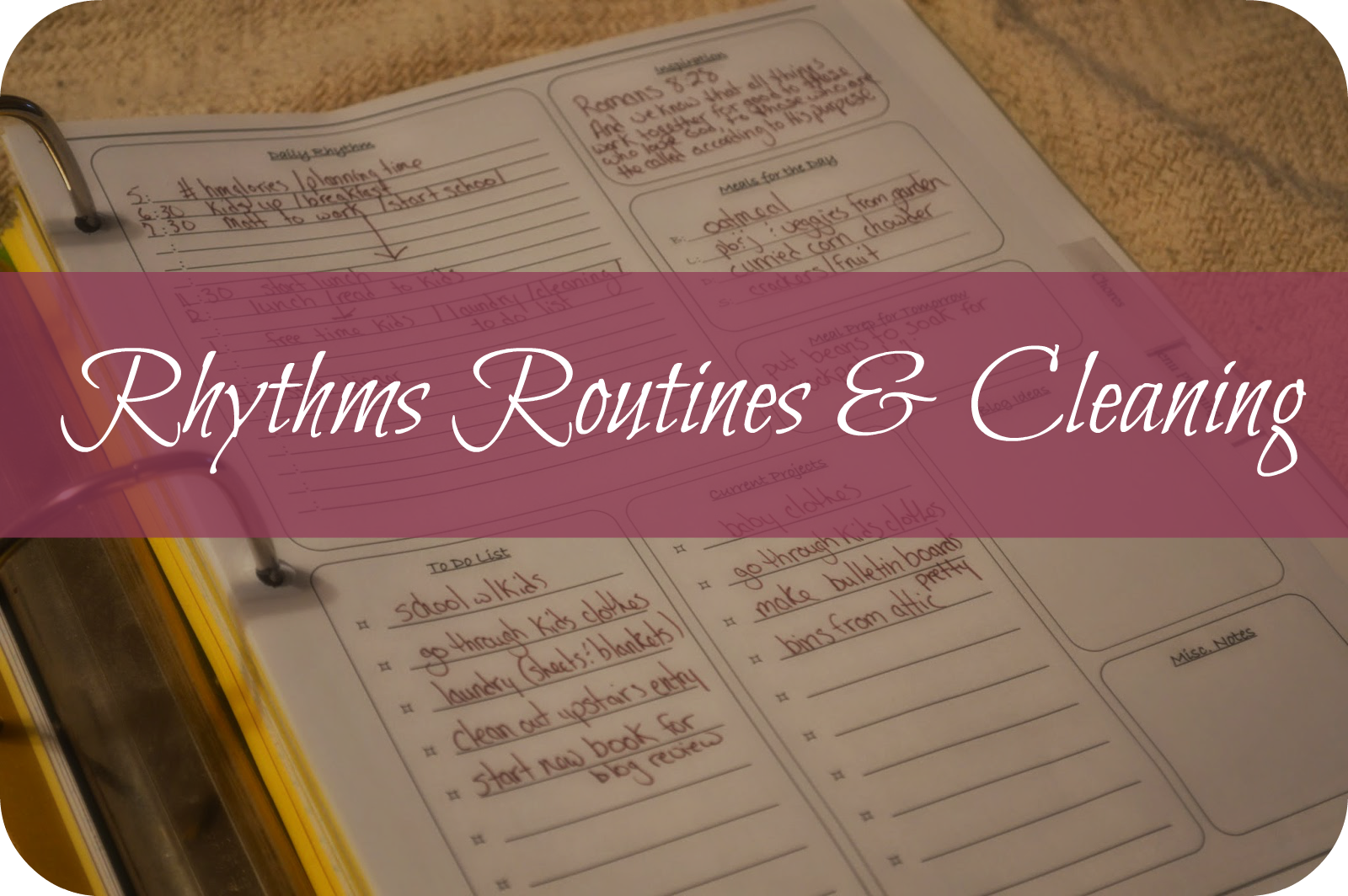 Rhythms Routines and Cleaning