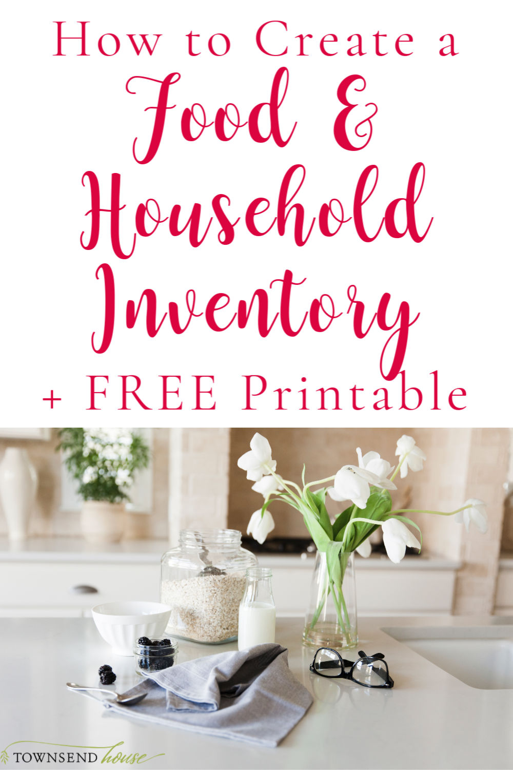 Learn how to create a food and household inventory and why it is important.  Plus grab a FREE Printable to help you start your new Food and Household Inventory!