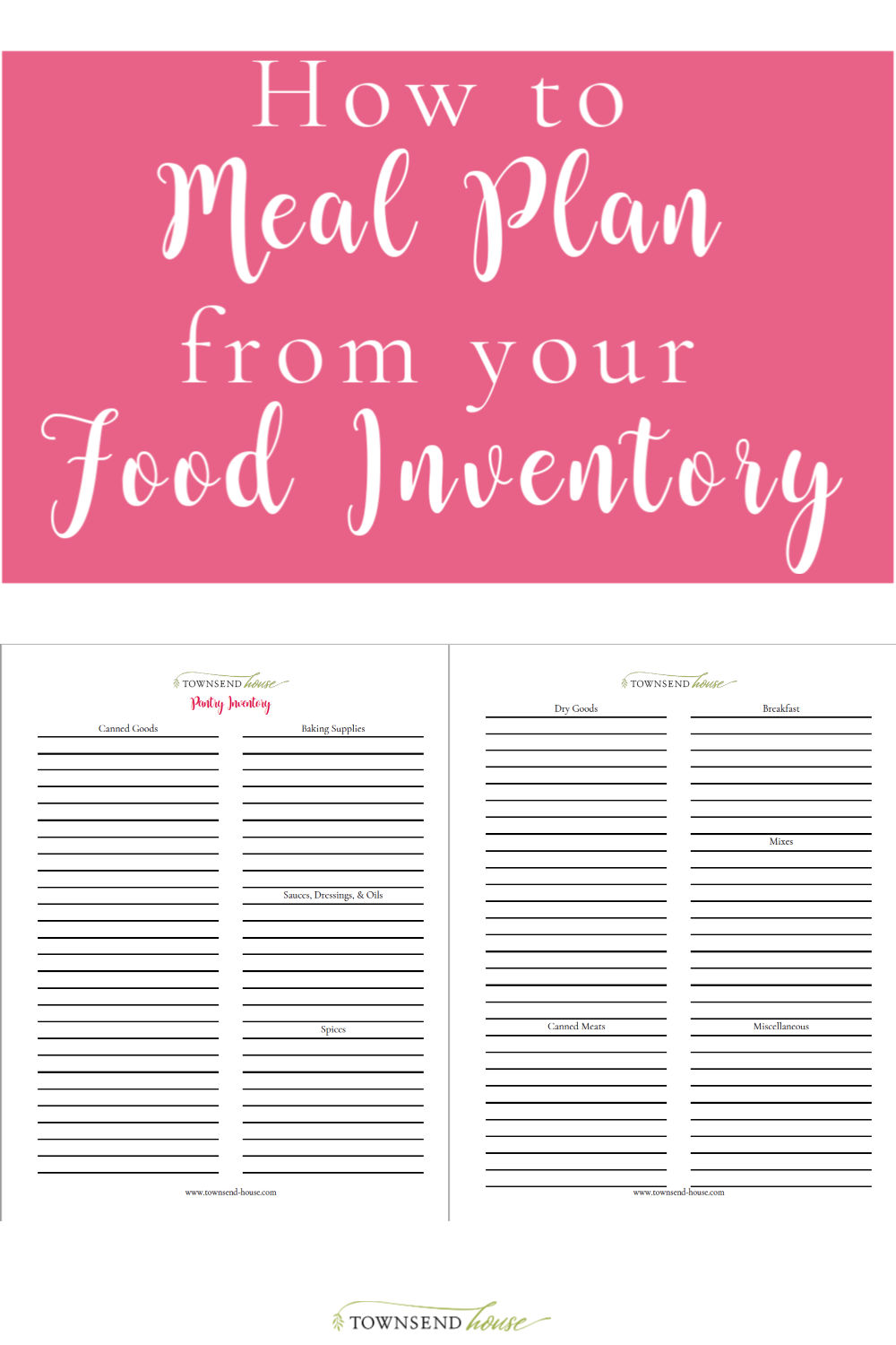 How to Meal Plan from your Food Inventory