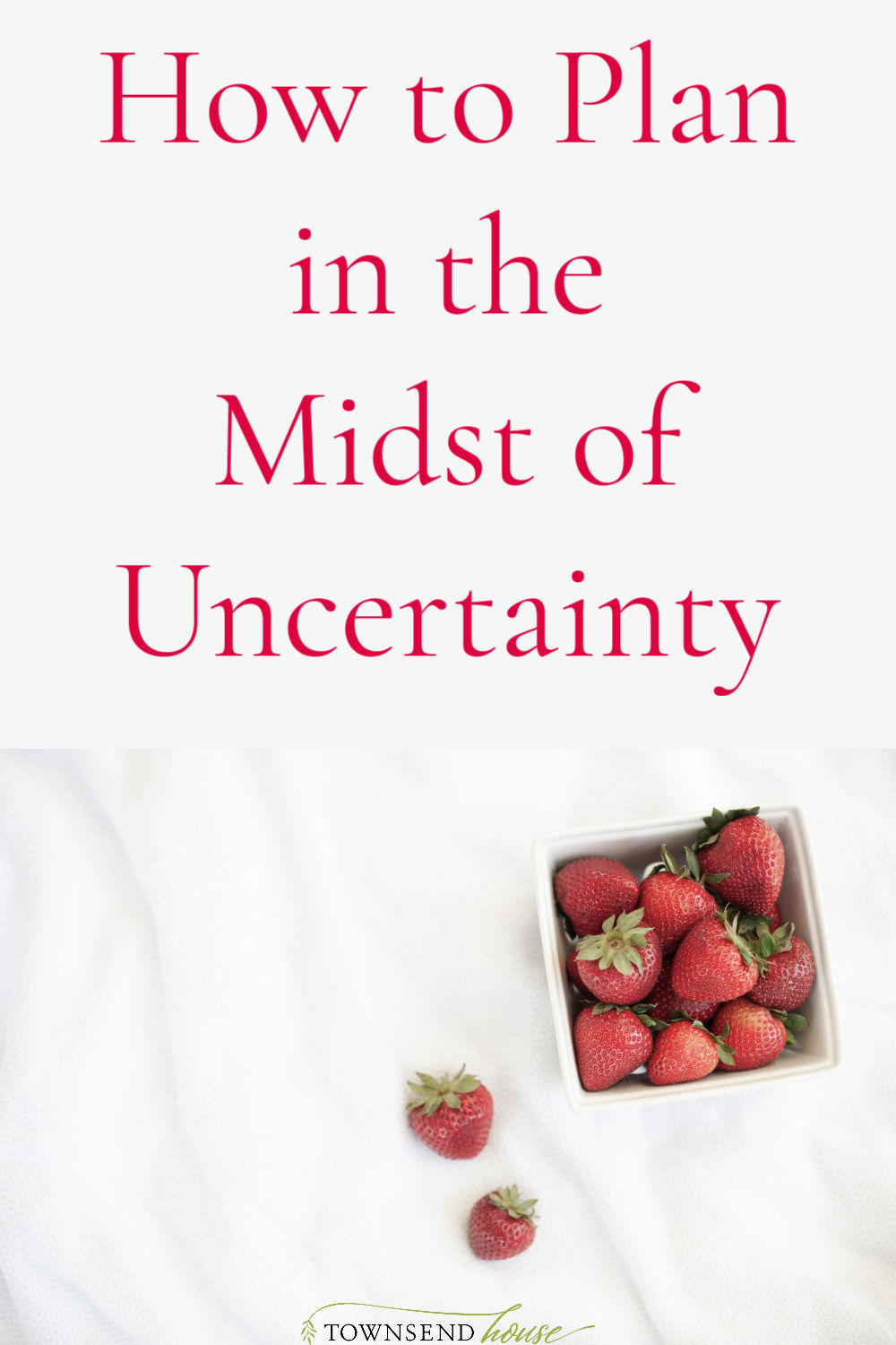 How to Plan in the Midst of Uncertainty