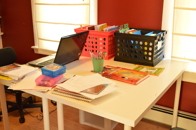 Ikea Desks and Milk Crates