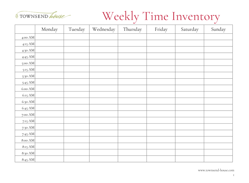 Weekly Time Inventory